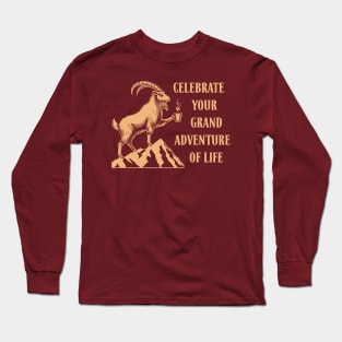 "Coffee Peaks" Mountain Goat Adventure Long Sleeve T-Shirt